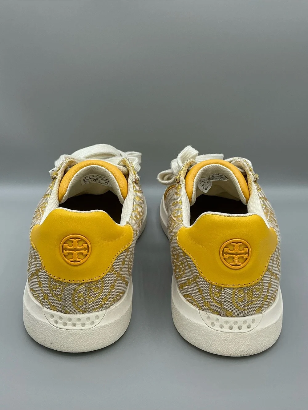 Tory Burch Howell T Monogram Goldfinch Yellow Low Top Sneakers